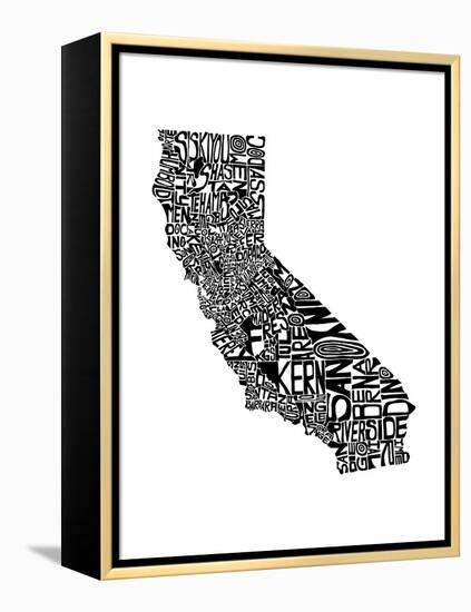 Typographic California-CAPow-Framed Stretched Canvas