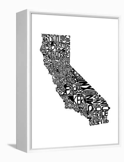 Typographic California-CAPow-Framed Stretched Canvas