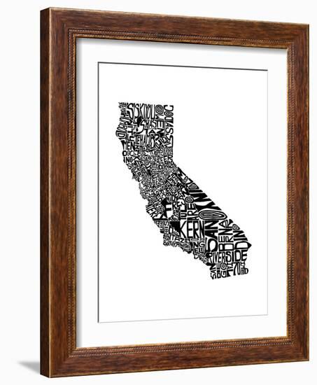 Typographic California-CAPow-Framed Art Print