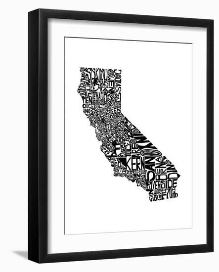Typographic California-CAPow-Framed Art Print