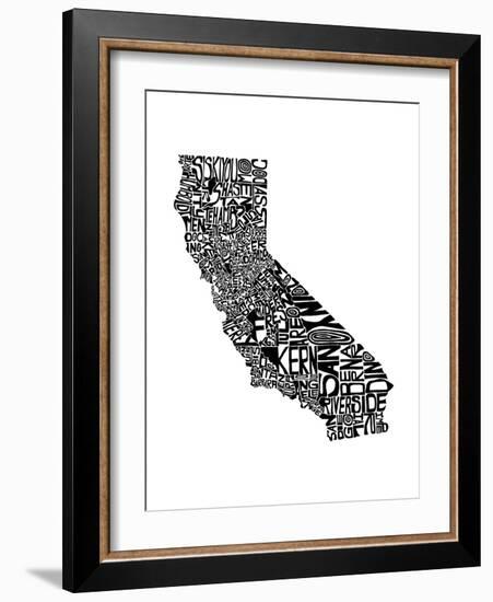 Typographic California-CAPow-Framed Art Print