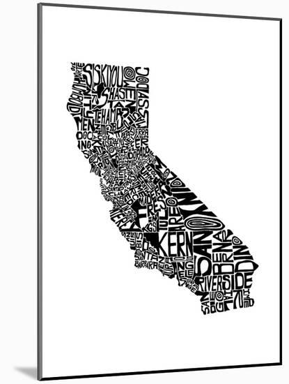 Typographic California-CAPow-Mounted Art Print