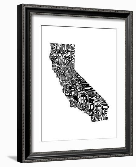 Typographic California-CAPow-Framed Art Print