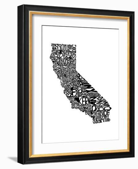 Typographic California-CAPow-Framed Art Print