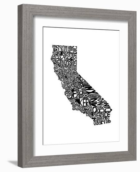 Typographic California-CAPow-Framed Premium Giclee Print