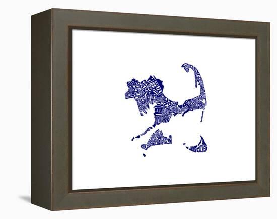 Typographic Cape Cod Navy-CAPow-Framed Stretched Canvas