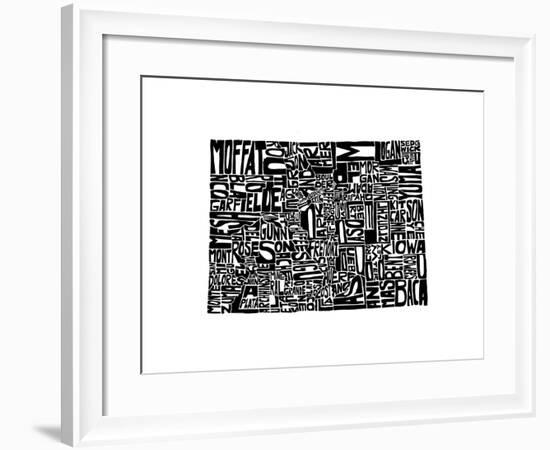 Typographic Colorado-CAPow-Framed Art Print