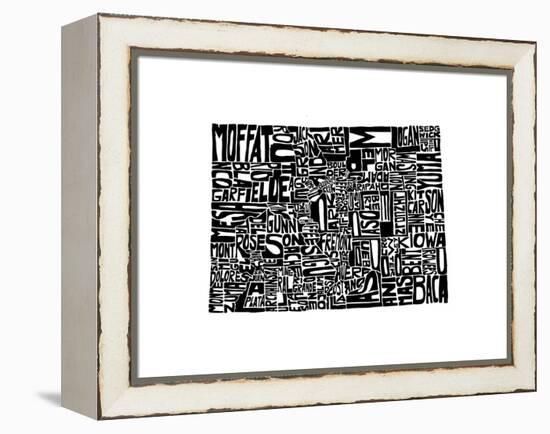 Typographic Colorado-CAPow-Framed Stretched Canvas