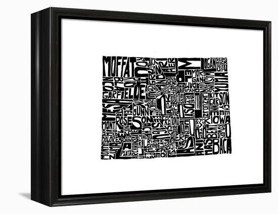 Typographic Colorado-CAPow-Framed Stretched Canvas