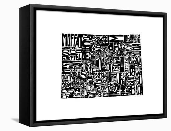 Typographic Colorado-CAPow-Framed Stretched Canvas