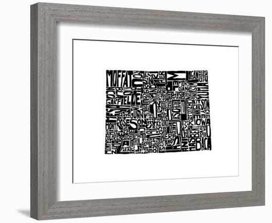 Typographic Colorado-CAPow-Framed Art Print