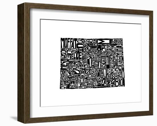 Typographic Colorado-CAPow-Framed Art Print