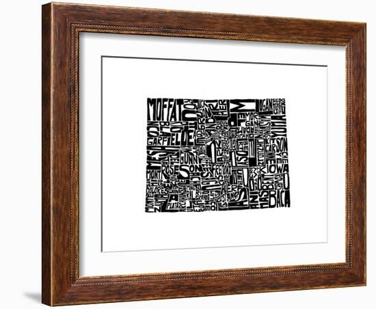 Typographic Colorado-CAPow-Framed Art Print