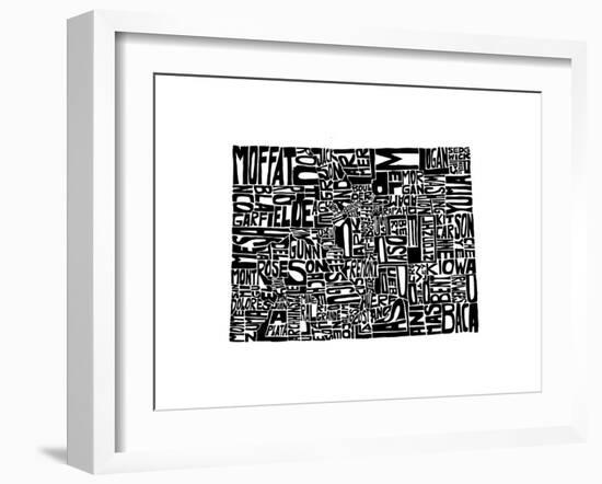 Typographic Colorado-CAPow-Framed Art Print