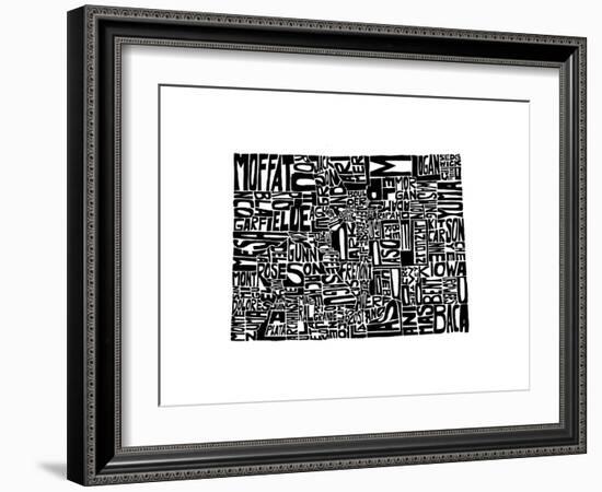 Typographic Colorado-CAPow-Framed Art Print