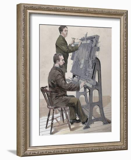 Typographic Composing New Machine by W. Meyer for 'Artistic Illustration', 1885-Prisma Archivo-Framed Photographic Print