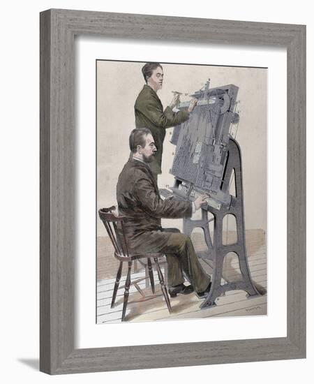 Typographic Composing New Machine by W. Meyer for 'Artistic Illustration', 1885-Prisma Archivo-Framed Photographic Print