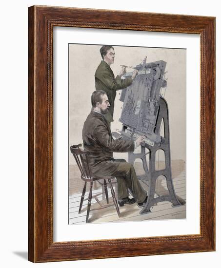 Typographic Composing New Machine by W. Meyer for 'Artistic Illustration', 1885-Prisma Archivo-Framed Photographic Print