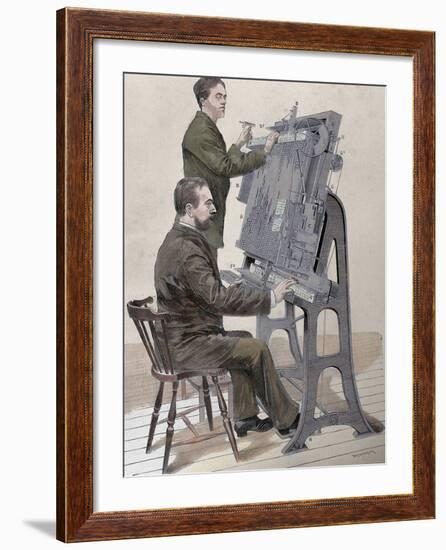 Typographic Composing New Machine by W. Meyer for 'Artistic Illustration', 1885-Prisma Archivo-Framed Photographic Print