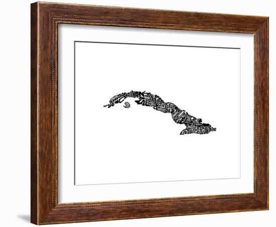 Typographic Cuba-CAPow-Framed Art Print