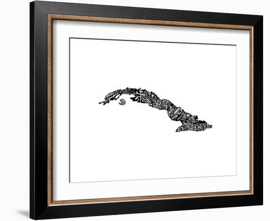 Typographic Cuba-CAPow-Framed Art Print