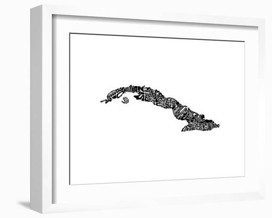 Typographic Cuba-CAPow-Framed Art Print