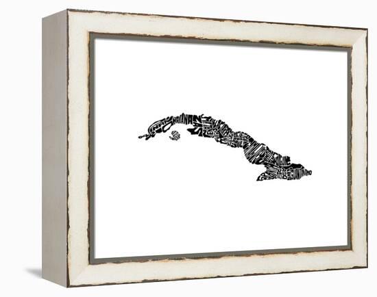 Typographic Cuba-CAPow-Framed Stretched Canvas