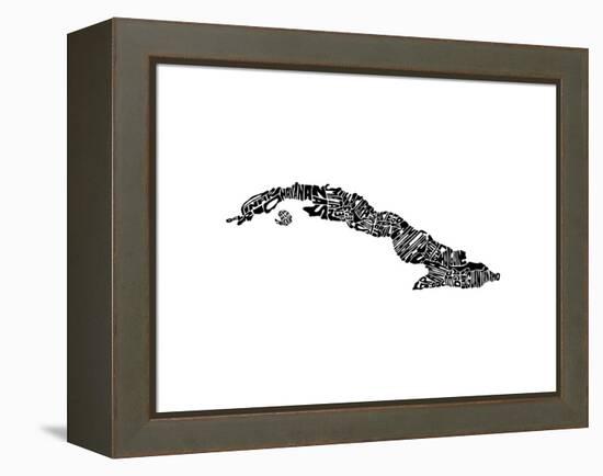 Typographic Cuba-CAPow-Framed Stretched Canvas