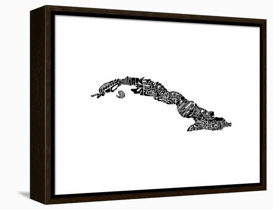 Typographic Cuba-CAPow-Framed Stretched Canvas