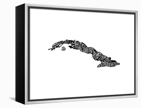 Typographic Cuba-CAPow-Framed Stretched Canvas