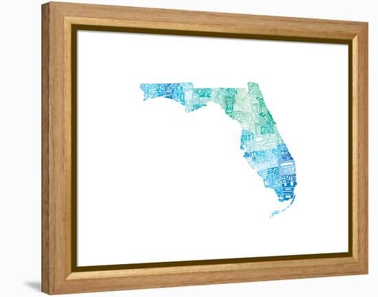 Typographic Florida Cool-CAPow-Framed Stretched Canvas