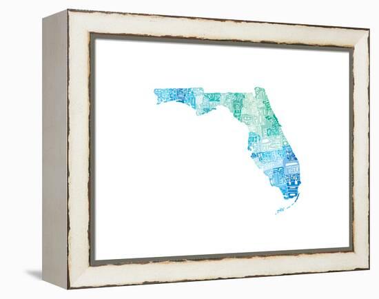 Typographic Florida Cool-CAPow-Framed Stretched Canvas