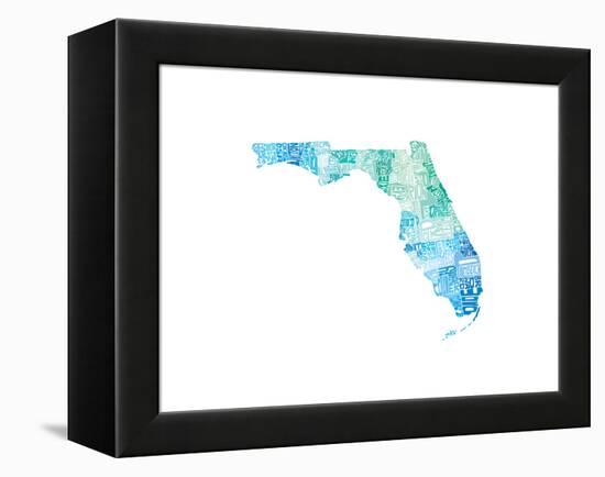 Typographic Florida Cool-CAPow-Framed Stretched Canvas