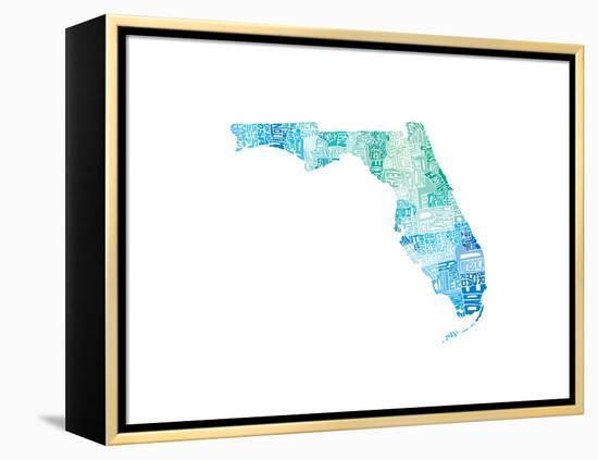 Typographic Florida Cool-CAPow-Framed Stretched Canvas