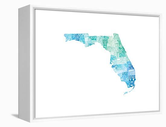 Typographic Florida Cool-CAPow-Framed Stretched Canvas