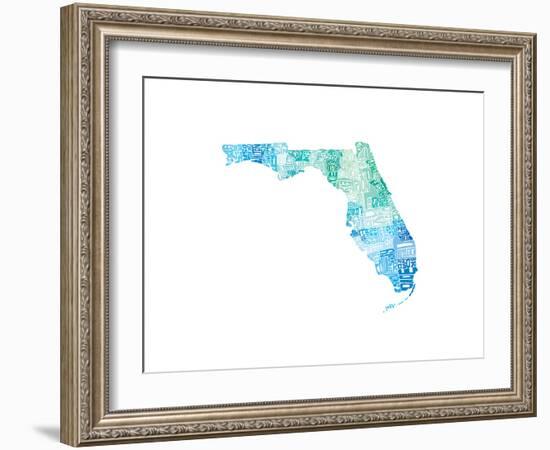 Typographic Florida Cool-CAPow-Framed Premium Giclee Print