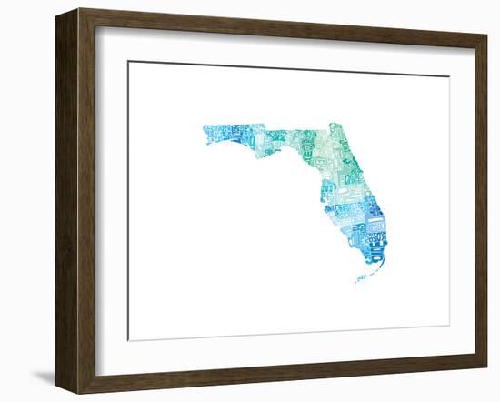 Typographic Florida Cool-CAPow-Framed Premium Giclee Print