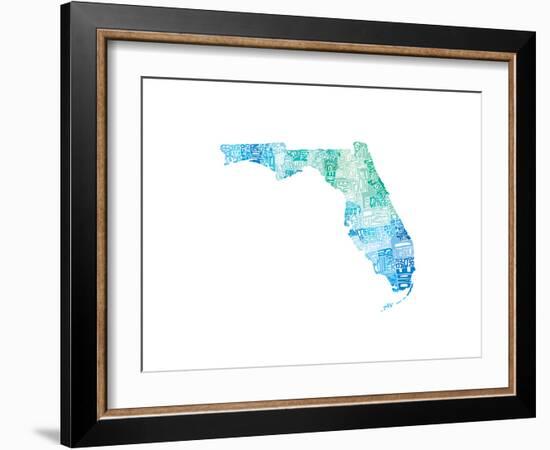 Typographic Florida Cool-CAPow-Framed Premium Giclee Print