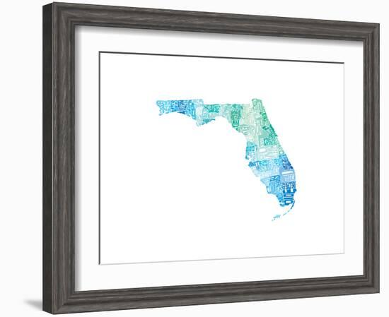 Typographic Florida Cool-CAPow-Framed Art Print