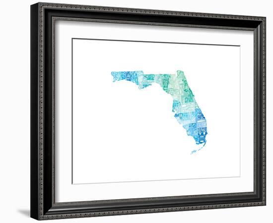 Typographic Florida Cool-CAPow-Framed Art Print