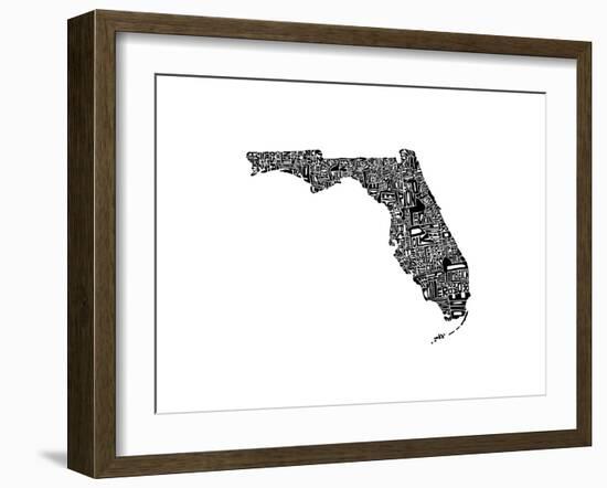 Typographic Florida-CAPow-Framed Art Print