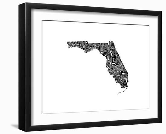Typographic Florida-CAPow-Framed Art Print