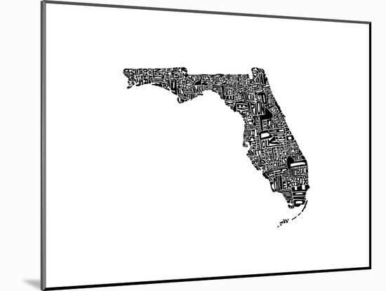 Typographic Florida-CAPow-Mounted Art Print