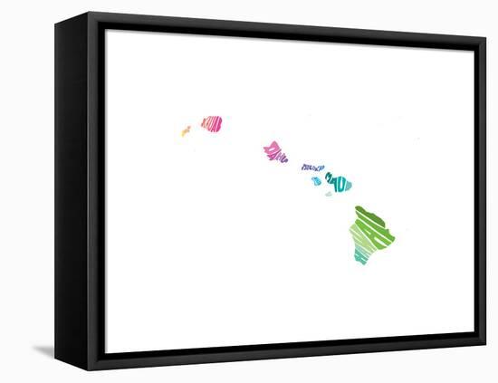 Typographic Hawaii Spring-CAPow-Framed Stretched Canvas