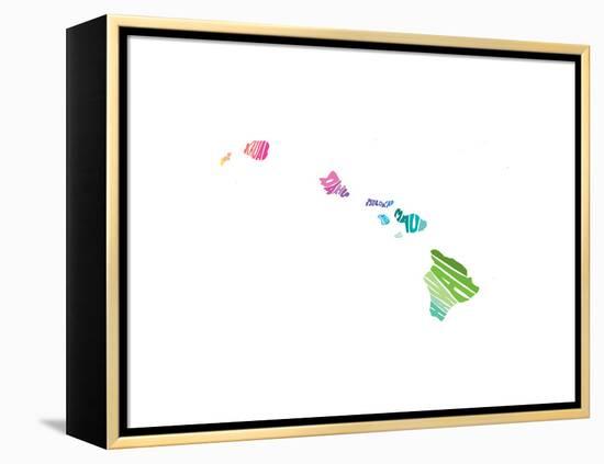 Typographic Hawaii Spring-CAPow-Framed Stretched Canvas