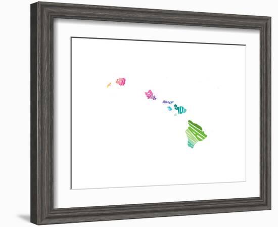 Typographic Hawaii Spring-CAPow-Framed Art Print