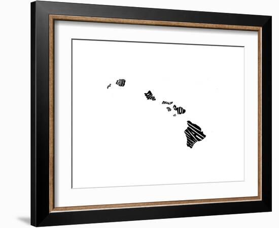 Typographic Hawaii-CAPow-Framed Art Print