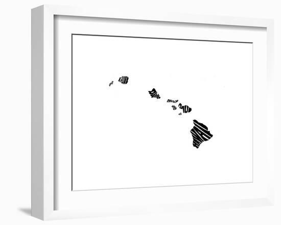 Typographic Hawaii-CAPow-Framed Art Print