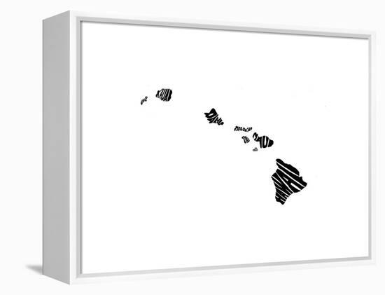 Typographic Hawaii-CAPow-Framed Stretched Canvas