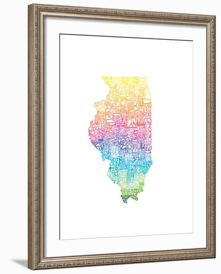 Typographic Illinois Spring-CAPow-Framed Art Print